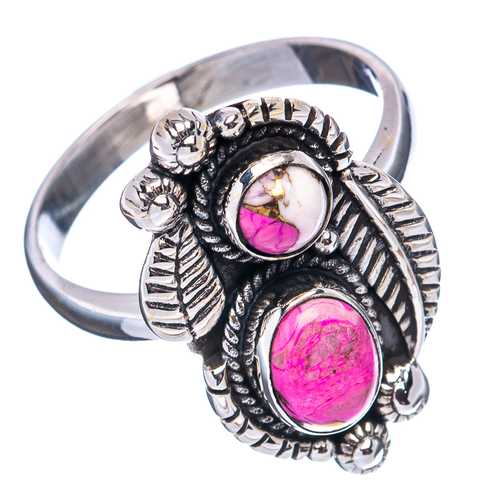 Native Style Cotton Candy Turquoise Ring Size 9.25 (.925 Sterling Silver)