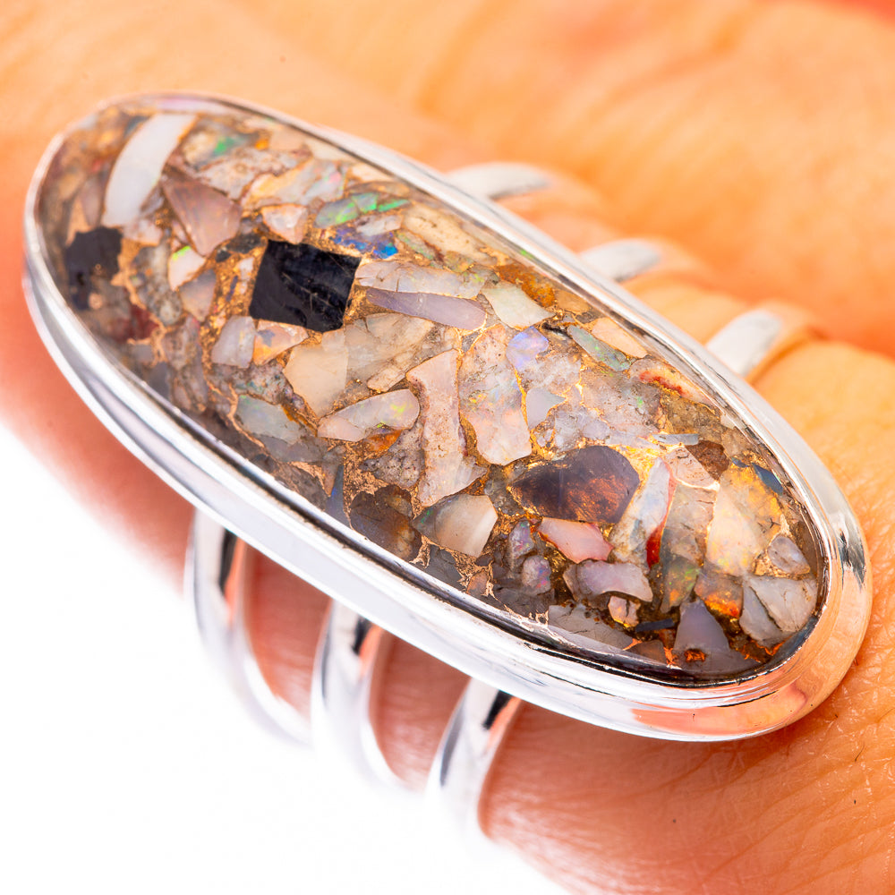 Large Brecciated Ethiopian Opal Ring Size 7.75 (925 Sterling Silver) R141405
