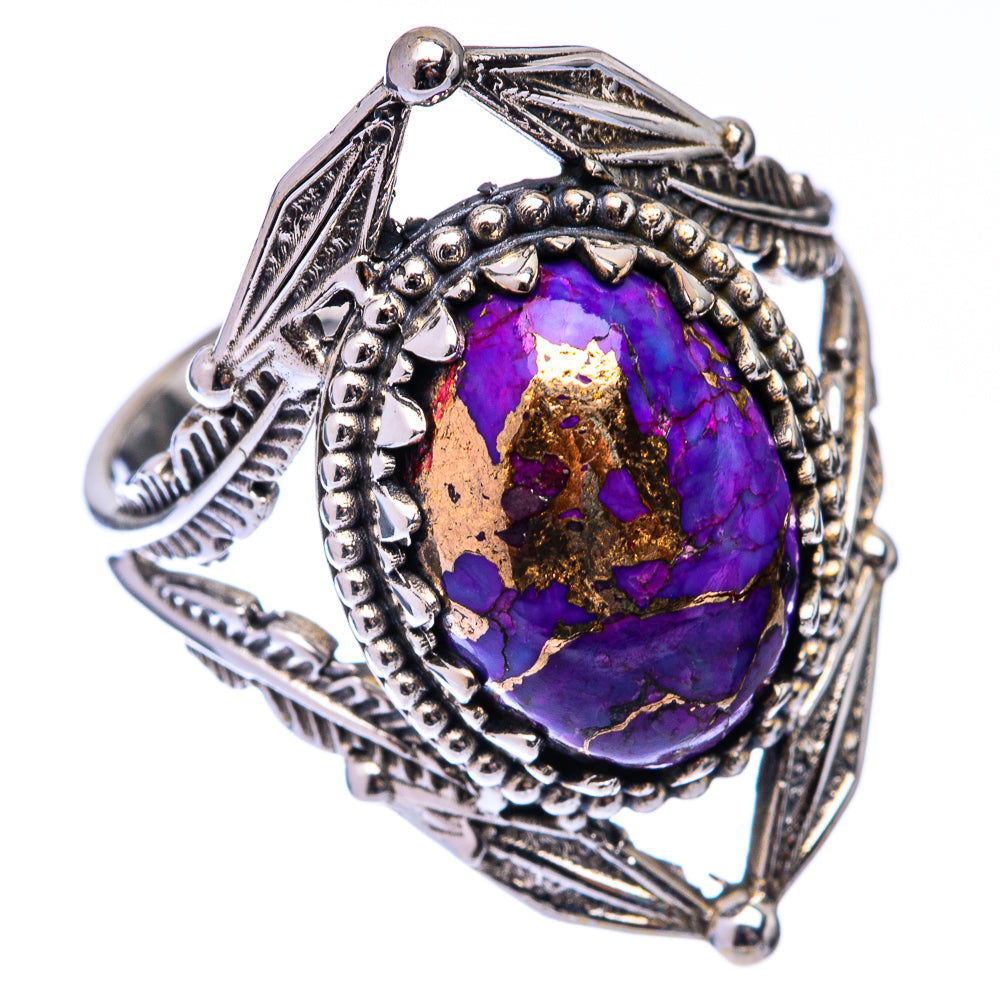 Purple Copper Composite Turquoise Ring Size 9 (925 Sterling Silver) R141117