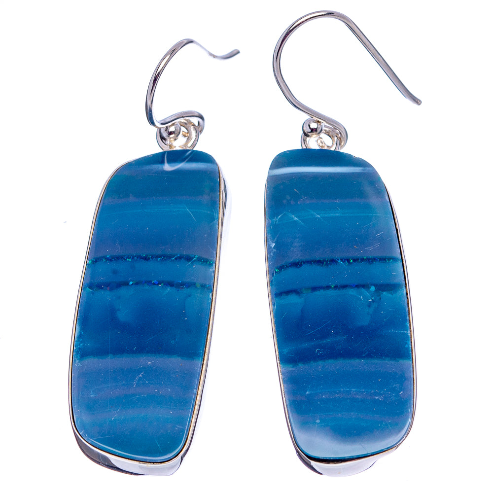 Rare Doublet Opal Earrings 1 7/8" (.925 Sterling Silver)