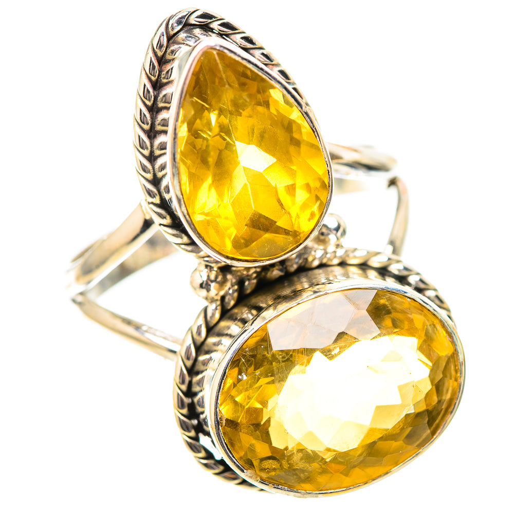 Large Faceted Citrine 925 Sterling Silver Ring Size 11.75 (925 Sterling Silver) RING139654