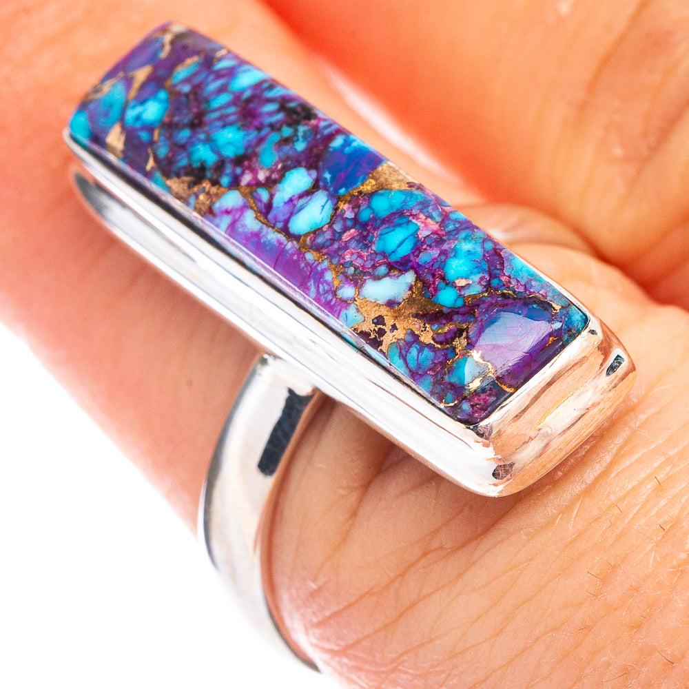 Purple Copper Turquoise Ring Size 6.75 (.925 Sterling Silver)