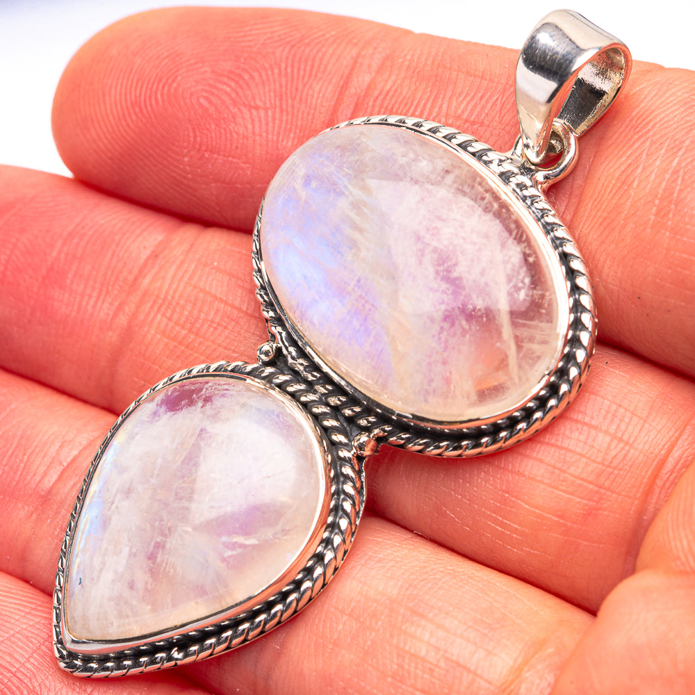 Rainbow Moonstone Pendant 2 1/8" (925 Sterling Silver) P38714