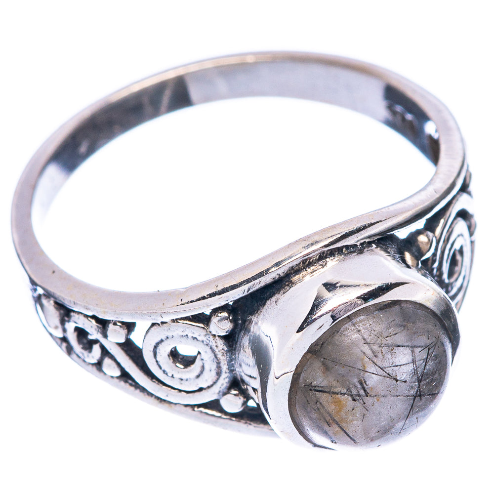 Tourmalinated Quartz 925 Sterling Silver Ring Size 6.5 (925 Sterling Silver) R5371
