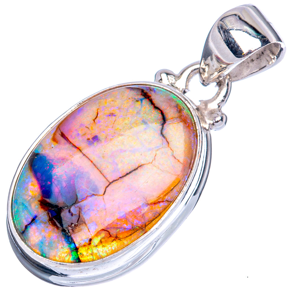 Rare Sterling Opal Pendant 1 1/4" (925 Sterling Silver) P42112