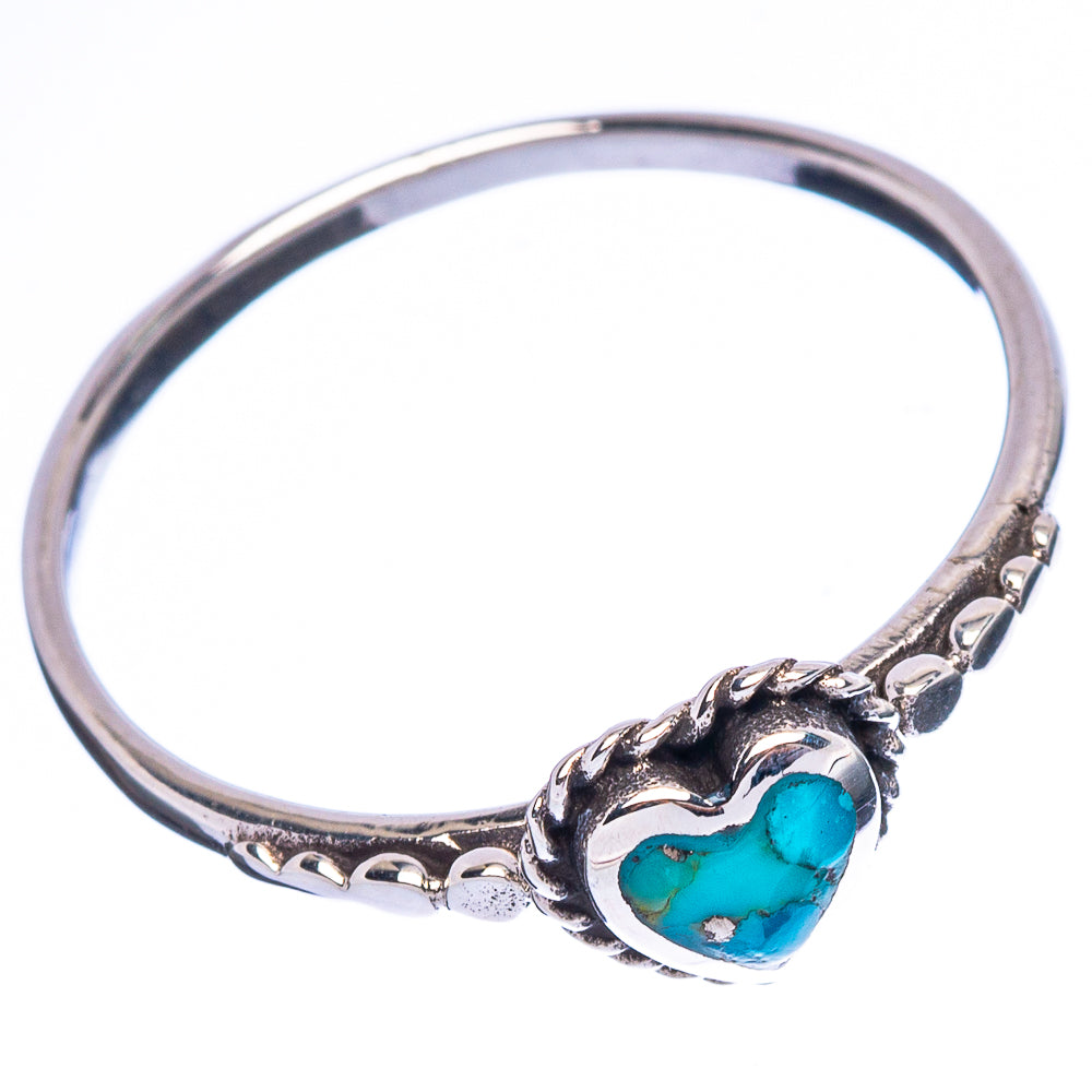 Arizona Turquoise Heart 925 Sterling Silver Ring Size 8.75 Ana Co R2542