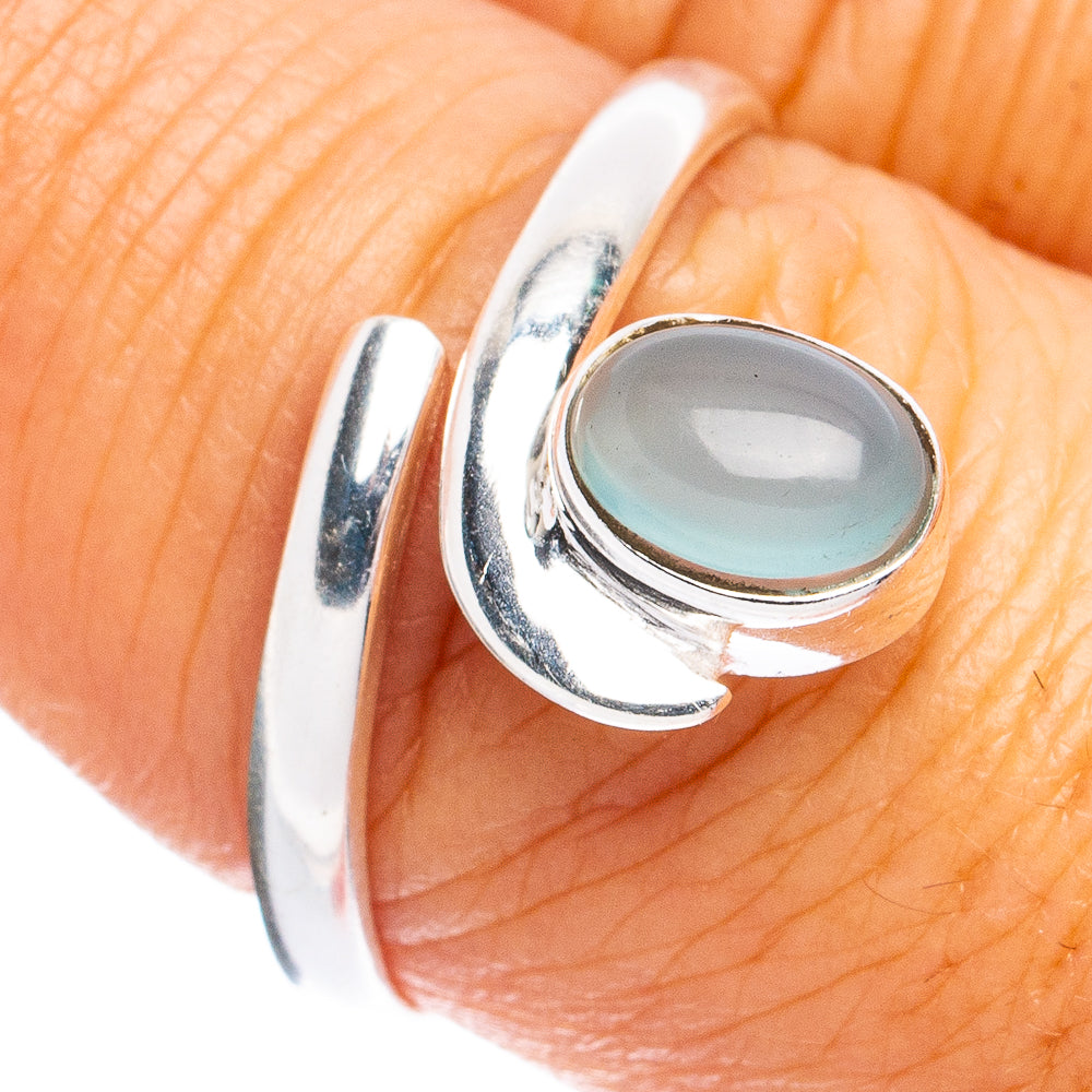 Dainty Aqua Chalcedony Ring Size 8 (925 Sterling Silver) R8558
