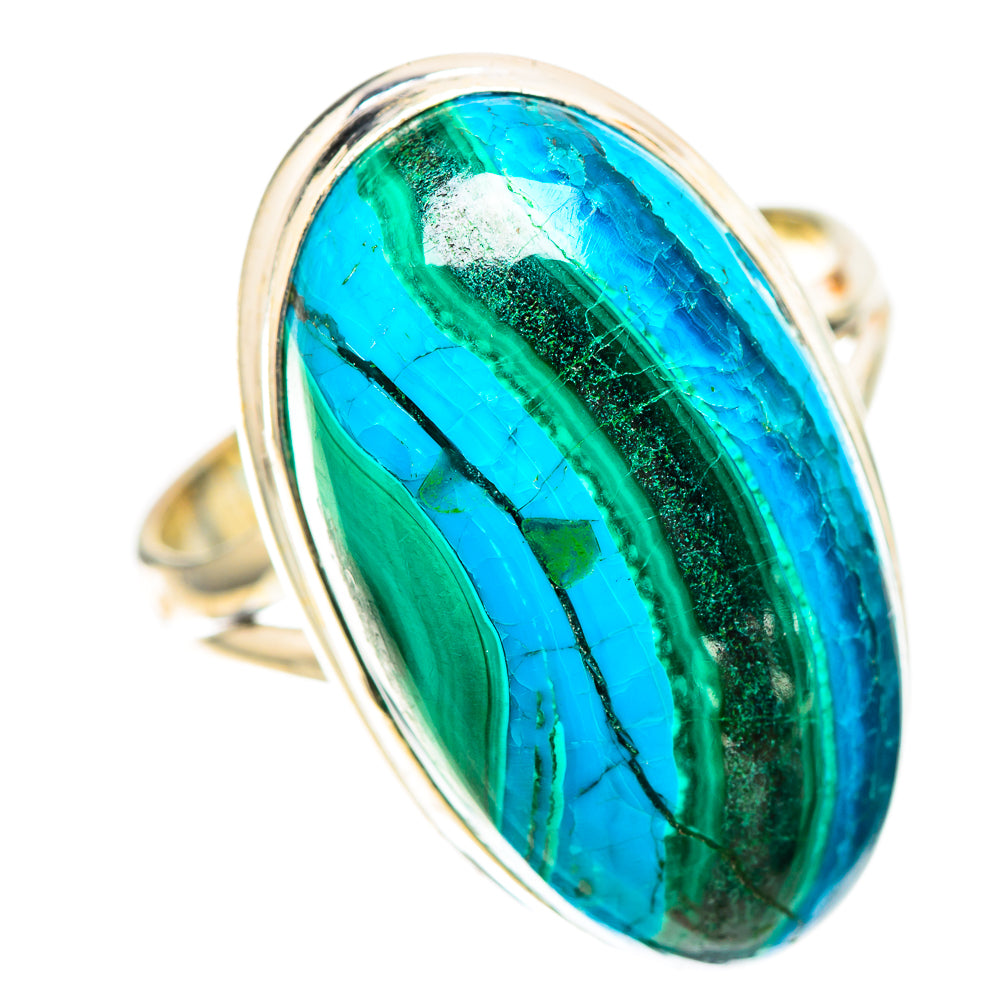 Large Malachite In Chrysocolla 925 Sterling Silver Ring Size 10.75 (925 Sterling Silver) RING139491