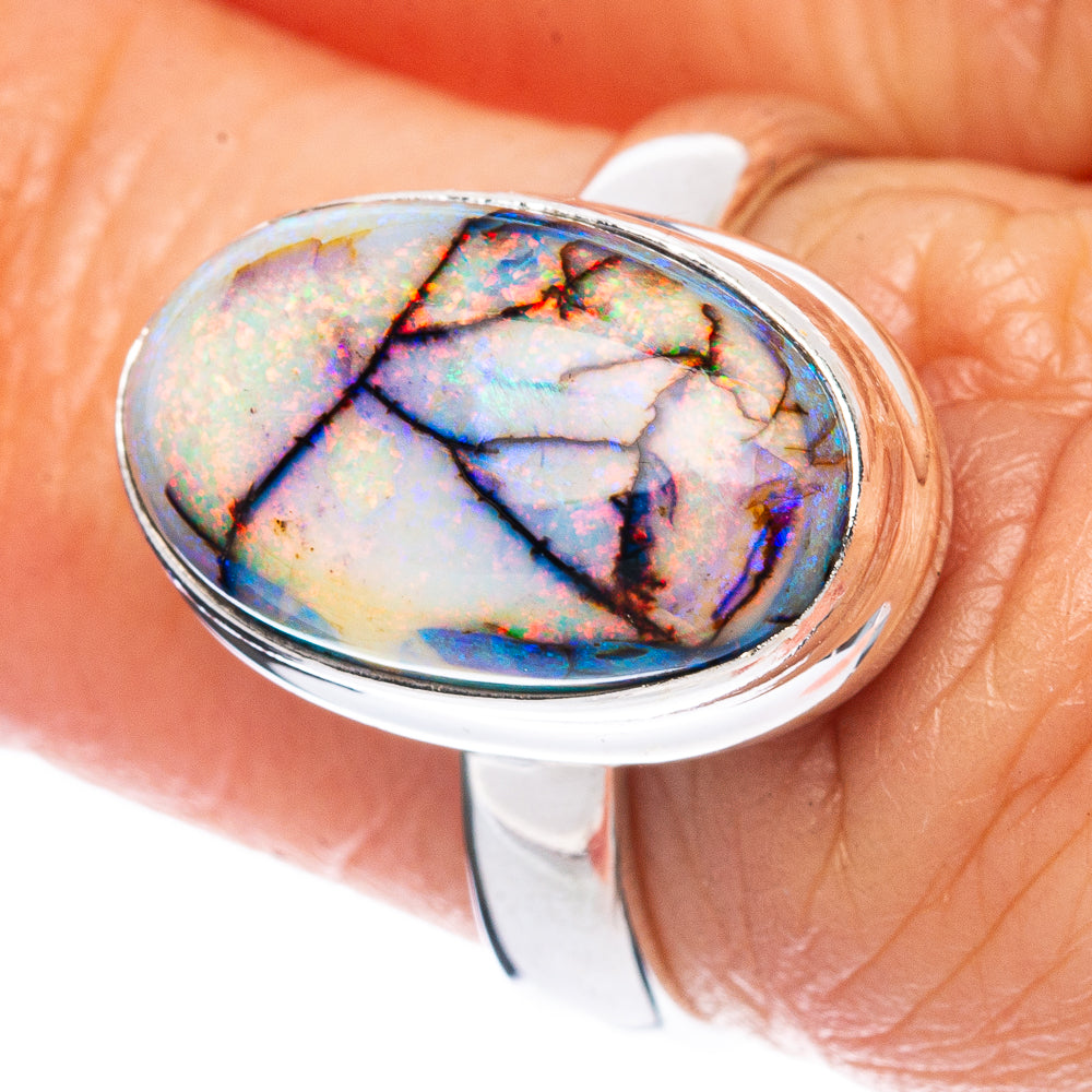 Rare Sterling Opal Ring Size 6 (925 Sterling Silver) R2910