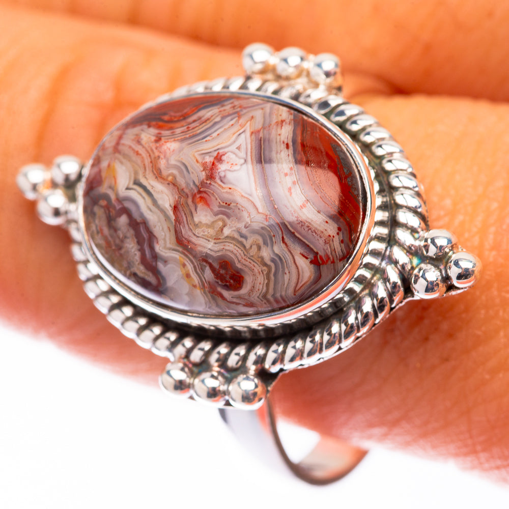 Crazy Lace Agate 925 Sterling Silver Ring Size 10.75 (925 Sterling Silver) RING140321