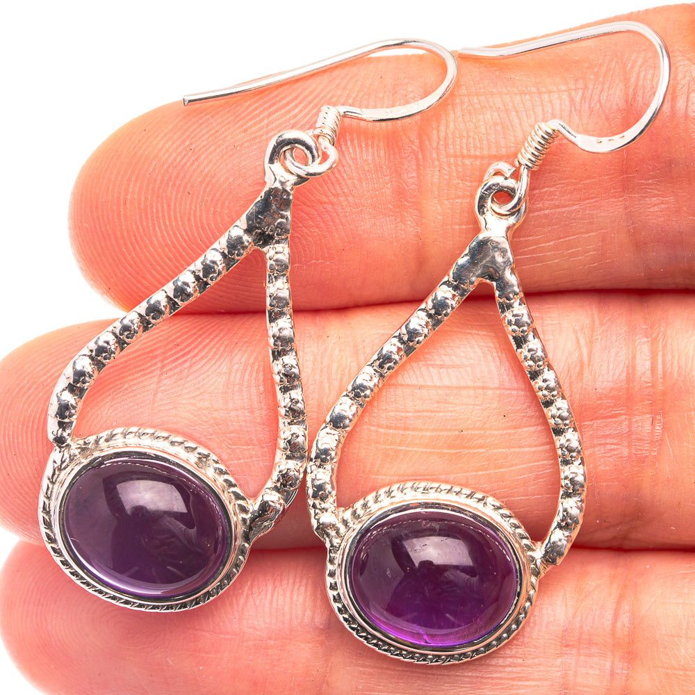 Premium Amethyst Earrings 1 3/4" (925 Sterling Silver) E432363