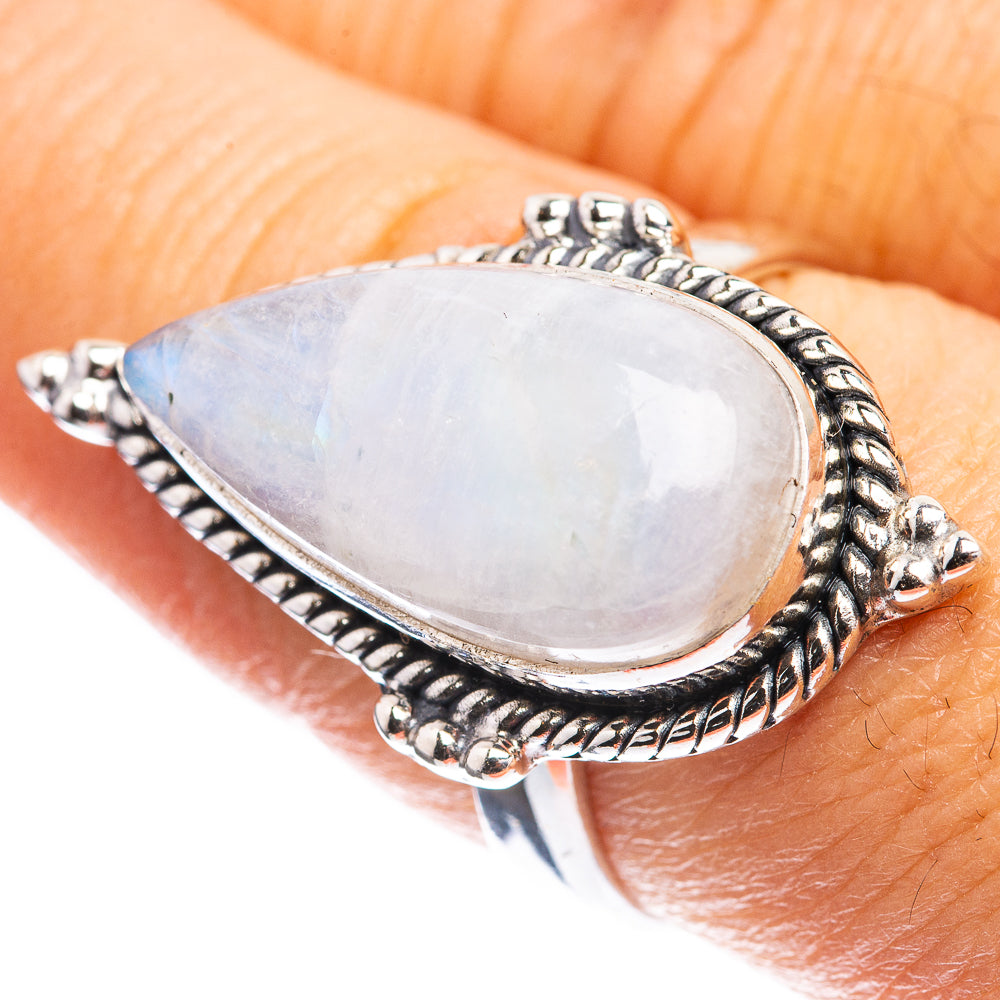 Rainbow Moonstone Ring Size 8.25 (925 Sterling Silver) R143107