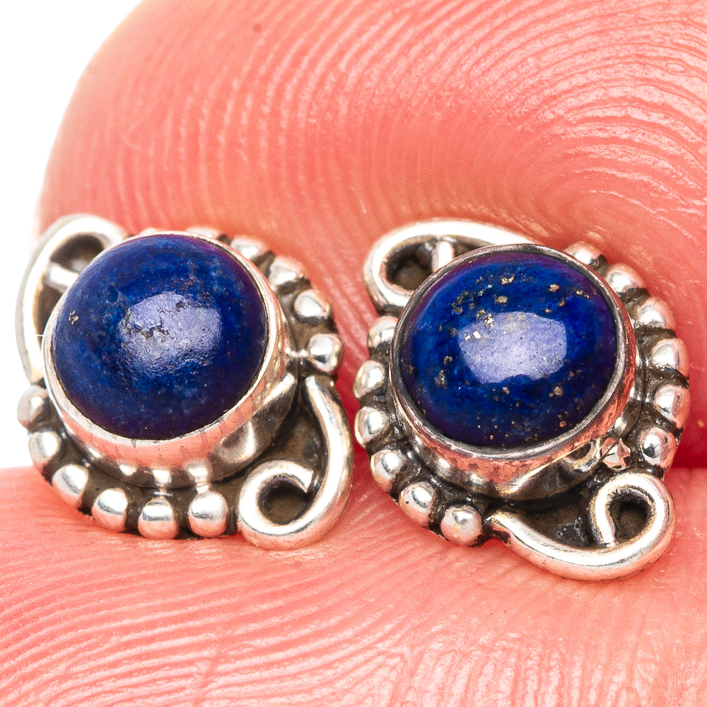 Lapis Lazuli Dainty Earrings 3/8" (925 Sterling Silver) E1993