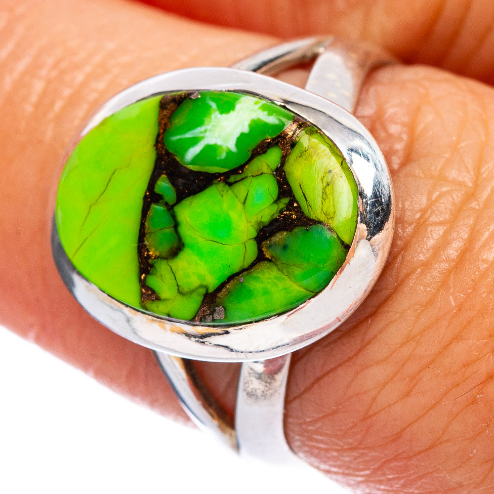 Green Copper Composite Turquoise Ring Size 7 (925 Sterling Silver) R146539