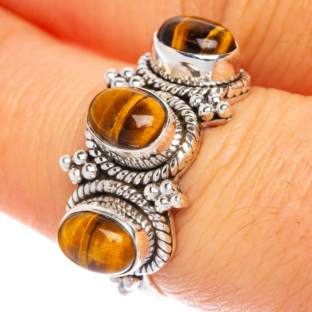 Tiger Eye Ring Size 7 (925 Sterling Silver) R1243