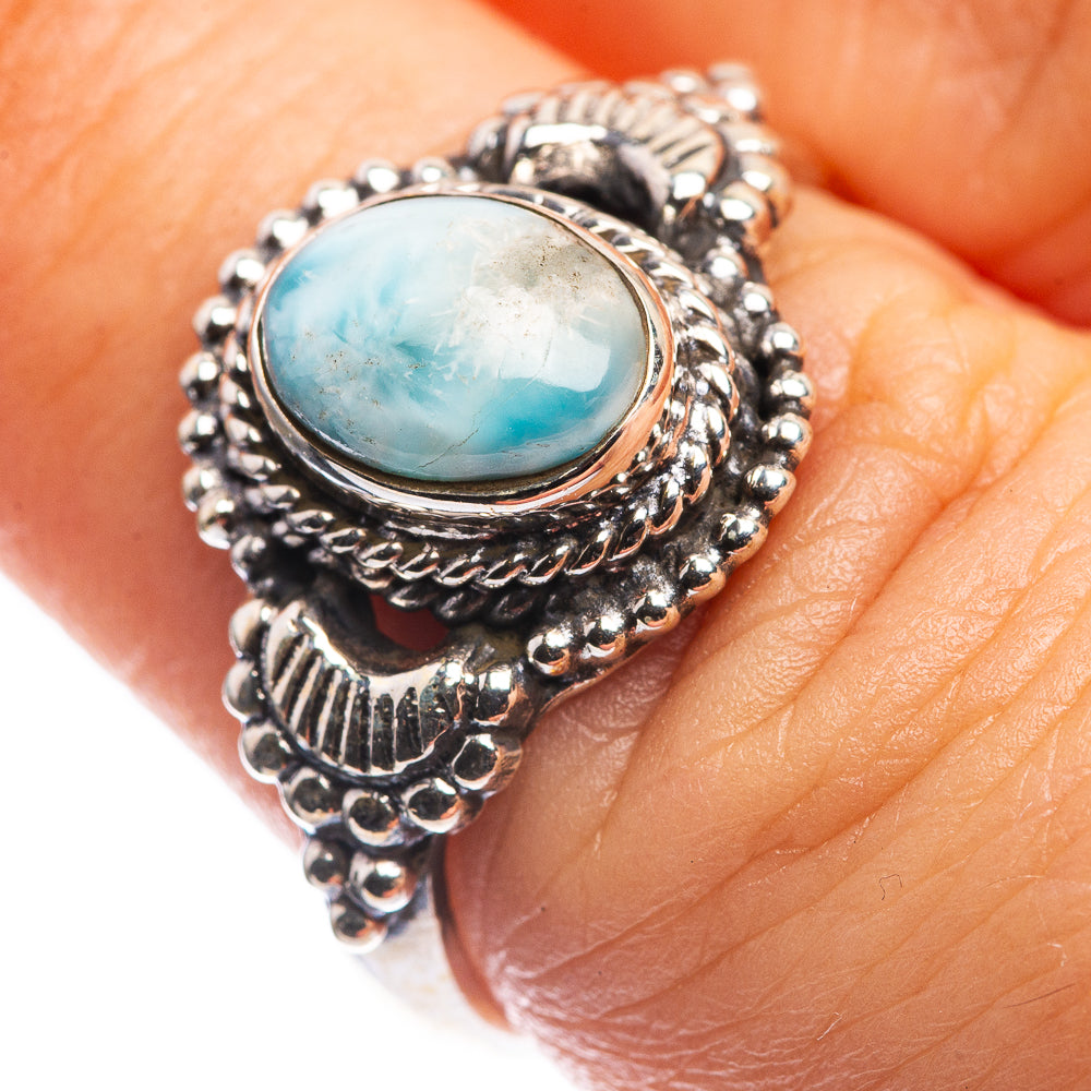 Larimar Dainty Ring Size 7 (925 Sterling Silver) R142590
