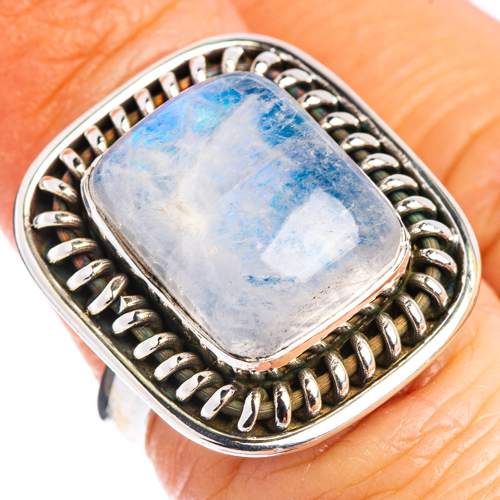 Blue Moonstone Ring Size 6 (.925 Sterling Silver)