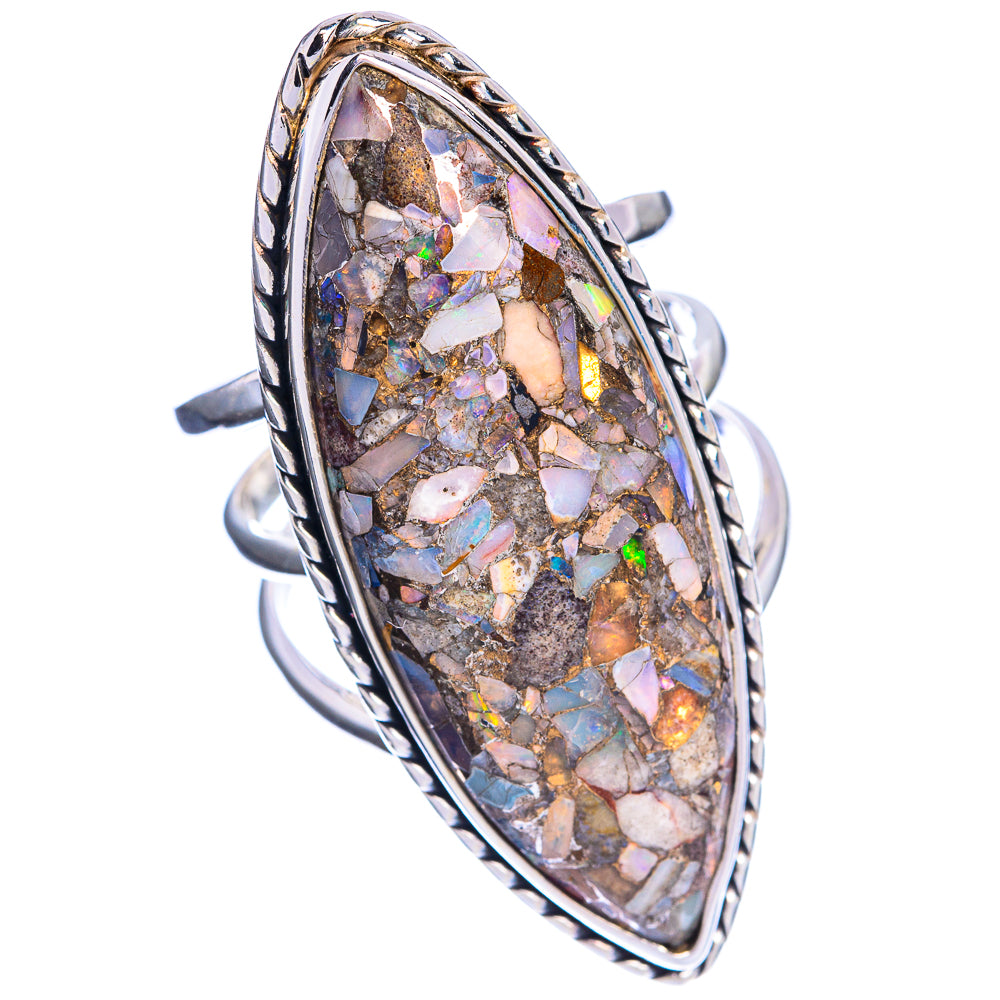 Huge Brecciated Ethiopian Opal Ring Size 8.75 (925 Sterling Silver) R144314