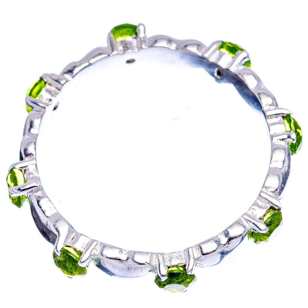 Peridot Heart Dainty Ring Size 6 (.925 Sterling Silver)