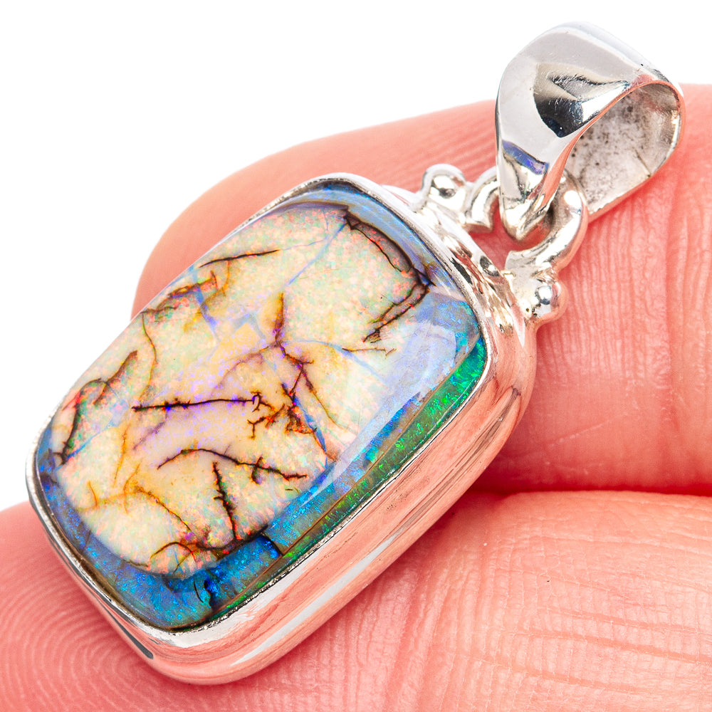 Rare Sterling Opal Pendant 1 1/8" (925 Sterling Silver) P42110