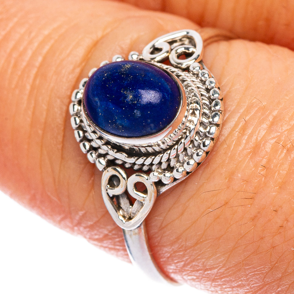Lapis Lazuli Dainty Ring Size 8.25 (925 Sterling Silver) R1151