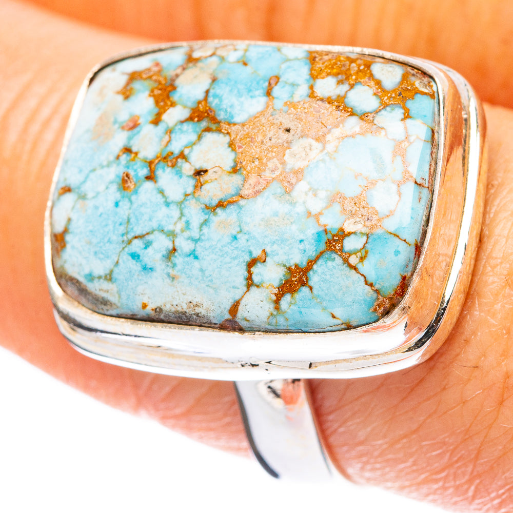 Rare Golden Hills Turquoise Ring Size 8.75 (925 Sterling Silver) R4144