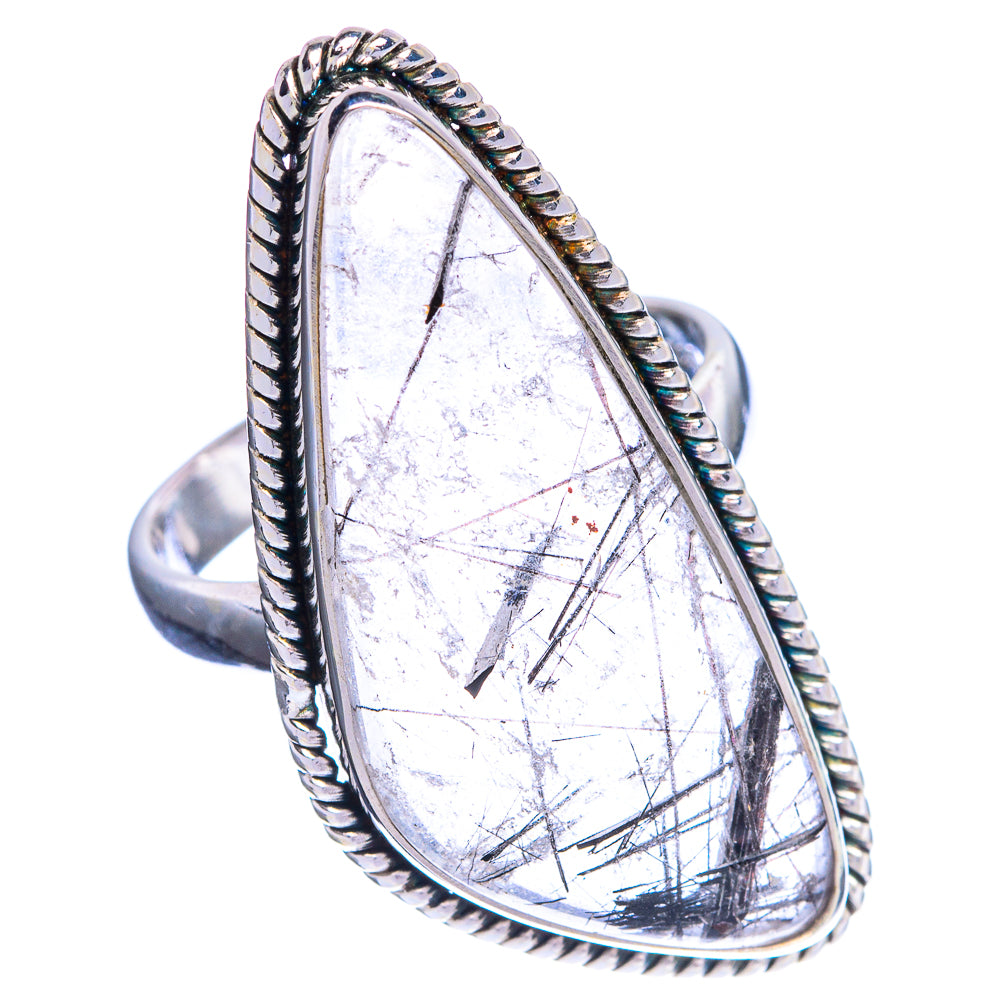 Large Tourmalinated Quartz Ring Size 9 (925 Sterling Silver) R144382