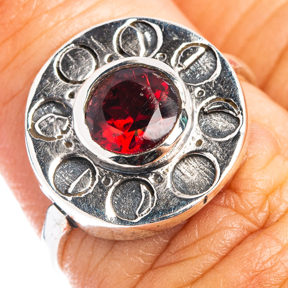 Garnet Dainty Ring Size 6 (.925 Sterling Silver)