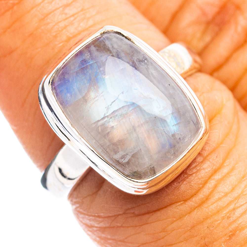 Rainbow Moonstone Ring Size 7 (.925 Sterling Silver)