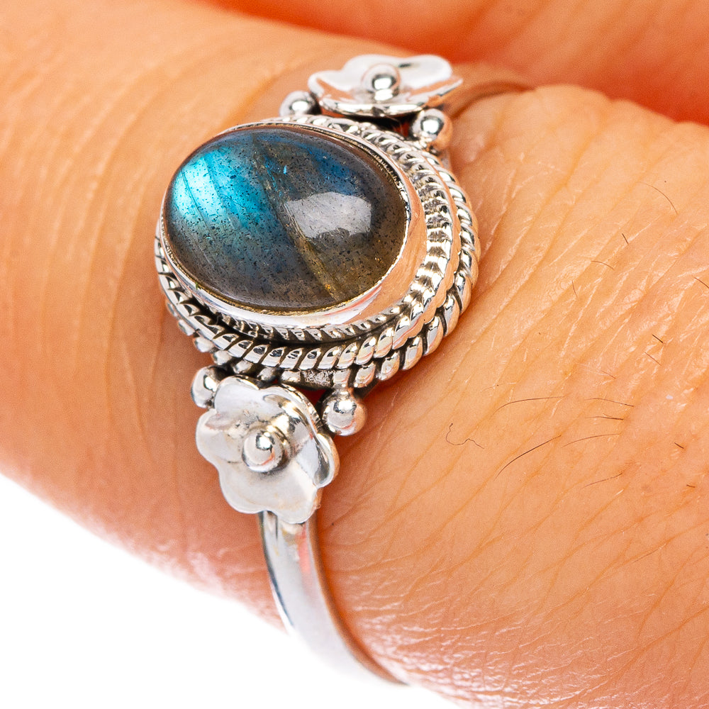 Labradorite Dainty Ring Size 7.5 (925 Sterling Silver) R1204