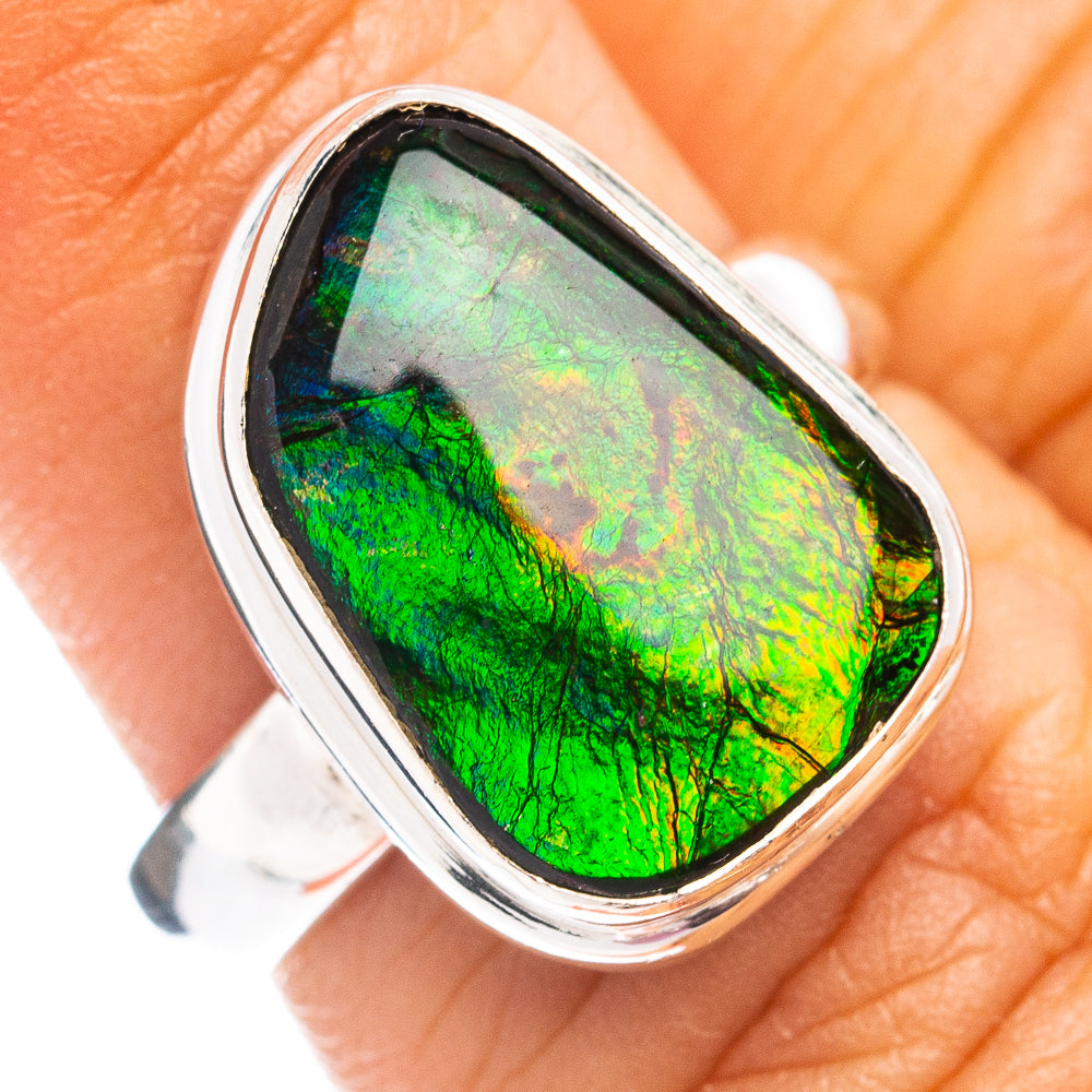 Premium Canadian Ammolite Ring Size 6 (.925 Sterling Silver)