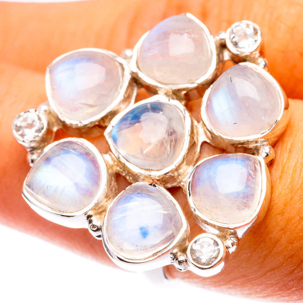 Signature Rainbow Moonstone Ring Size 7.25 (925 Sterling Silver) R141711