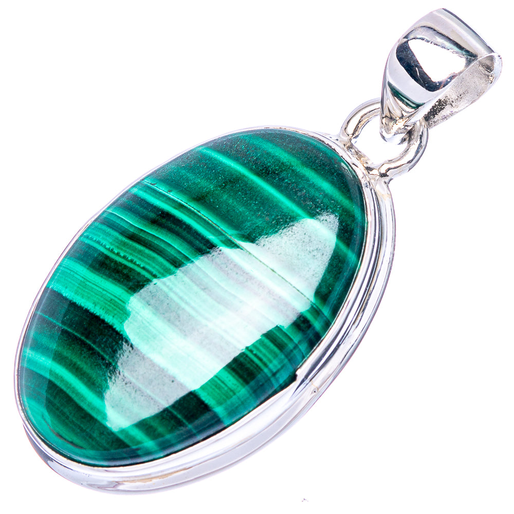Malachite Pendant 1 1/2" (925 Sterling Silver) P42455