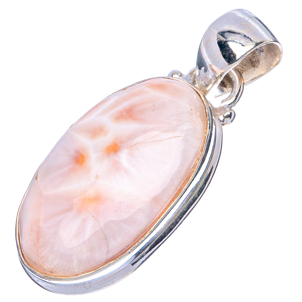 Pink Natorite Pendant 1 1/4" (.925 Sterling Silver)