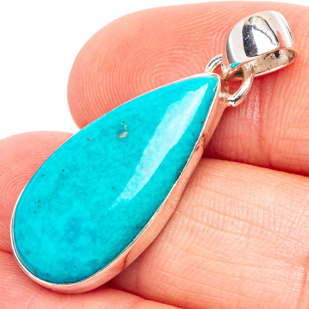 Rare Persian Turquoise Pendant 1 3/8" (925 Sterling Silver) P44980