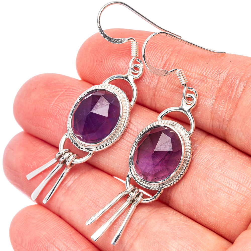 Asc Premium Amethyst Earrings 2" (925 Sterling Silver) E1338