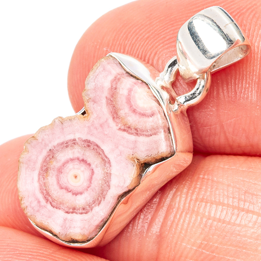 Rare Rhodochrosite Stalactite Pendant 1 1/8" (925 Sterling Silver) P42944