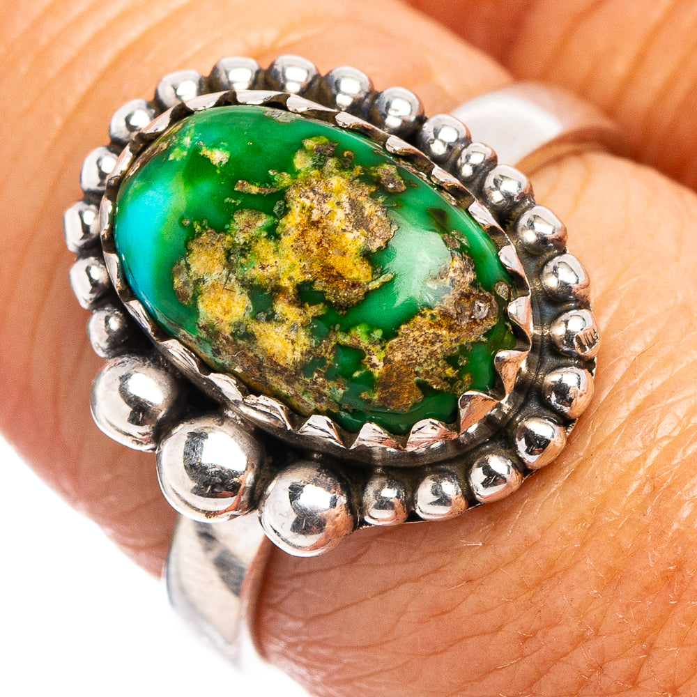 Rare Sonoran Gold Turquoise Ring Size 7.5 (.925 Sterling Silver)