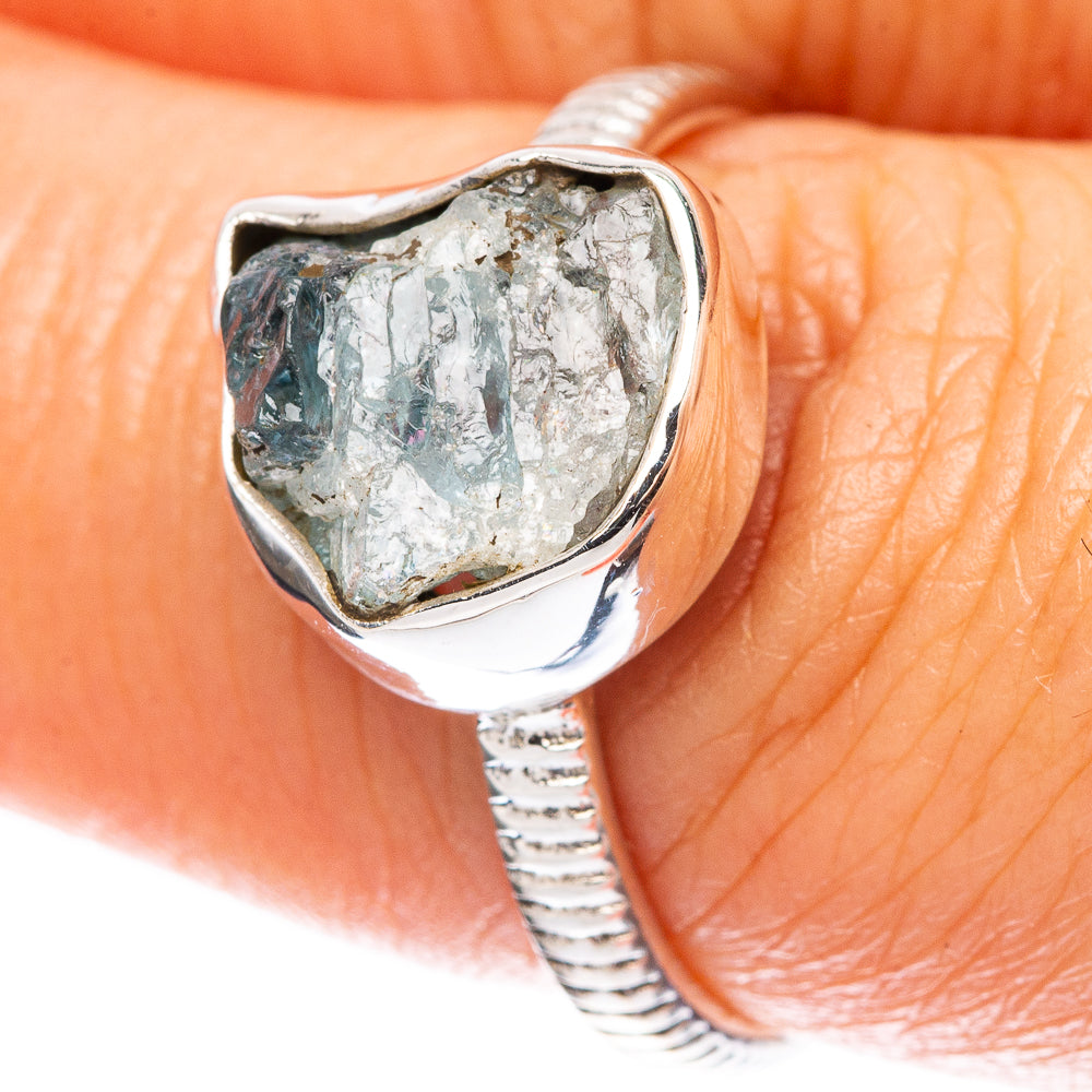 Aquamarine Dainty Ring Size 7.75 (925 Sterling Silver) R5140