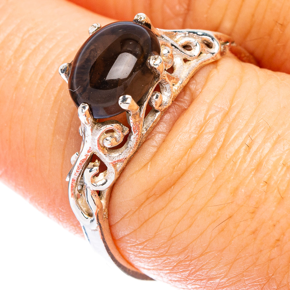 Smoky Quartz Dainty Ring Size 8.25 (925 Sterling Silver) R146954