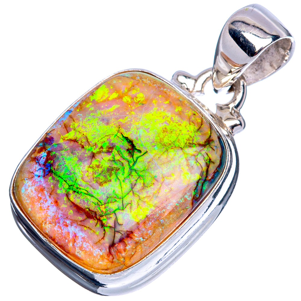 Rare Sterling Opal Pendant 1 1/8" (925 Sterling Silver) P42107