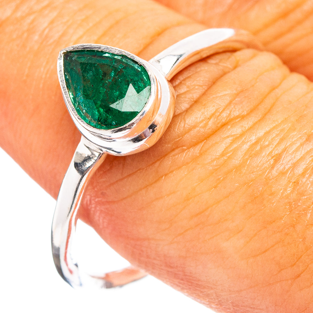 Premium Zambian Emerald Ring Size 10 (.925 Sterling Silver)