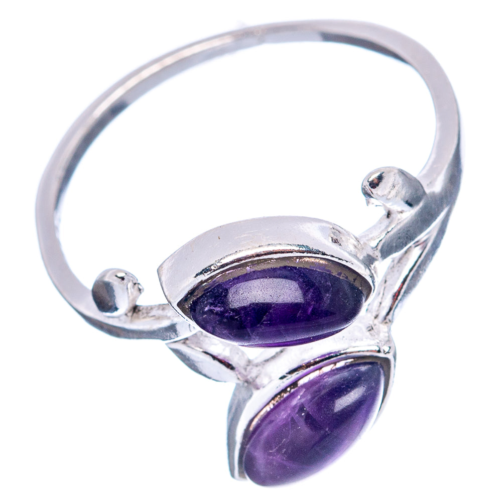 Amethyst Leaf Dainty Ring Size 6.75 (.925 Sterling Silver)