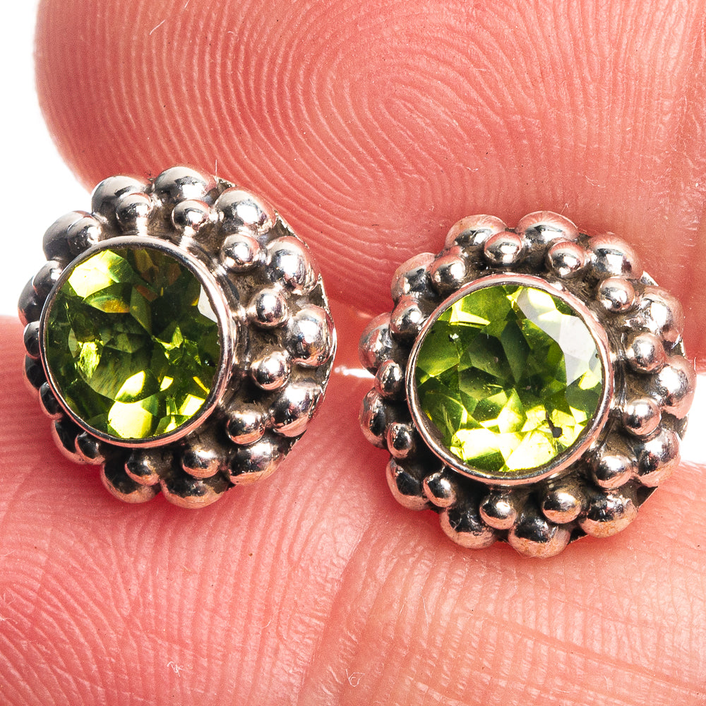 Peridot Dainty Earrings 3/8" (925 Sterling Silver) E432498