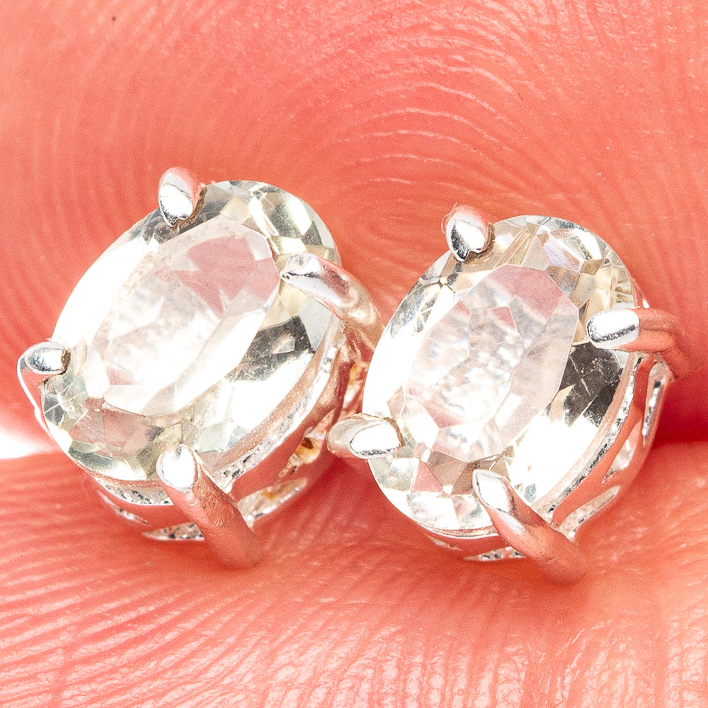 White Quartz Dainty Earrings 1/4" (925 Sterling Silver) E2053