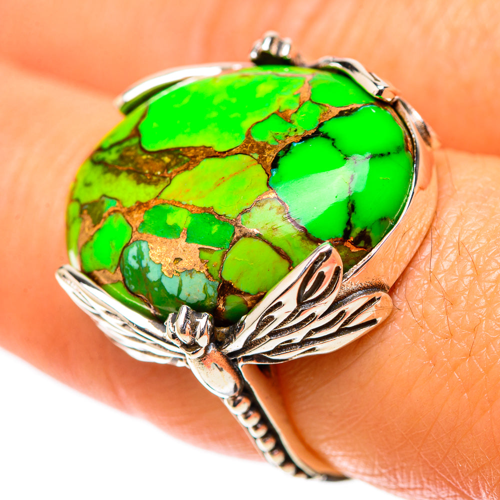 Green Copper Composite Turquoise Ring Size 7.75 (925 Sterling Silver) RING138684