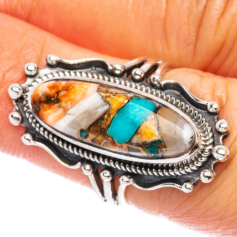 Spiny Oyster Turquoise Ring Size 5.75 (925 Sterling Silver) R4724