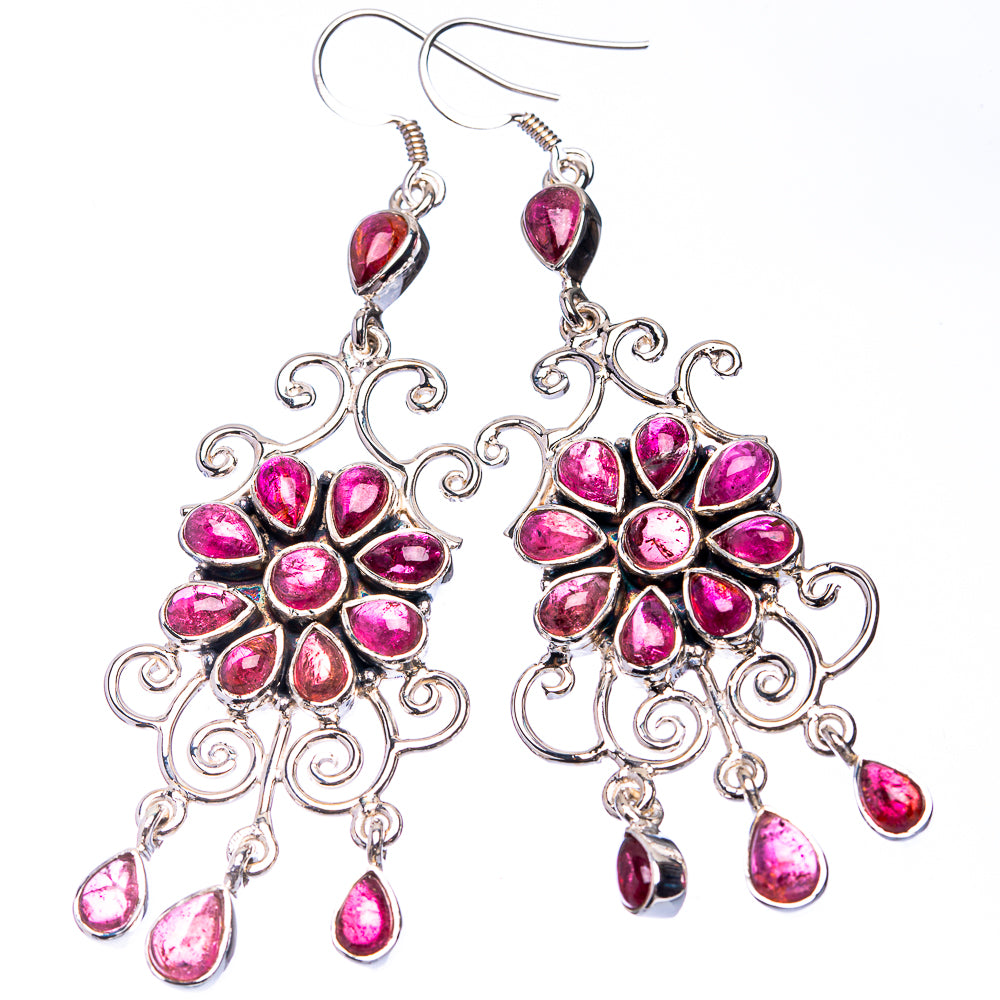 Signature Pink Tourmaline Earrings 3 1/8" (925 Sterling Silver) E432325