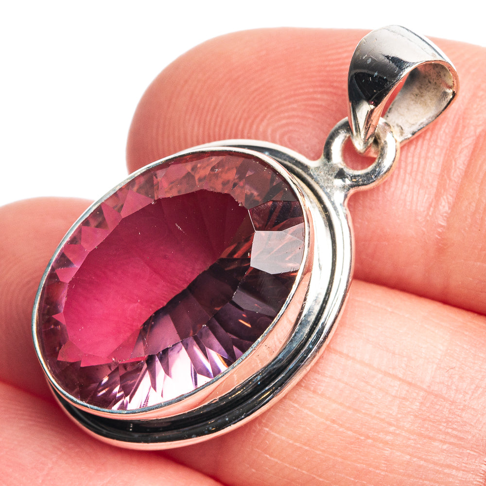 Faceted Color Change Alexandrite (Lab.) Pendant 1 1/4" (925 Sterling Silver) P39118