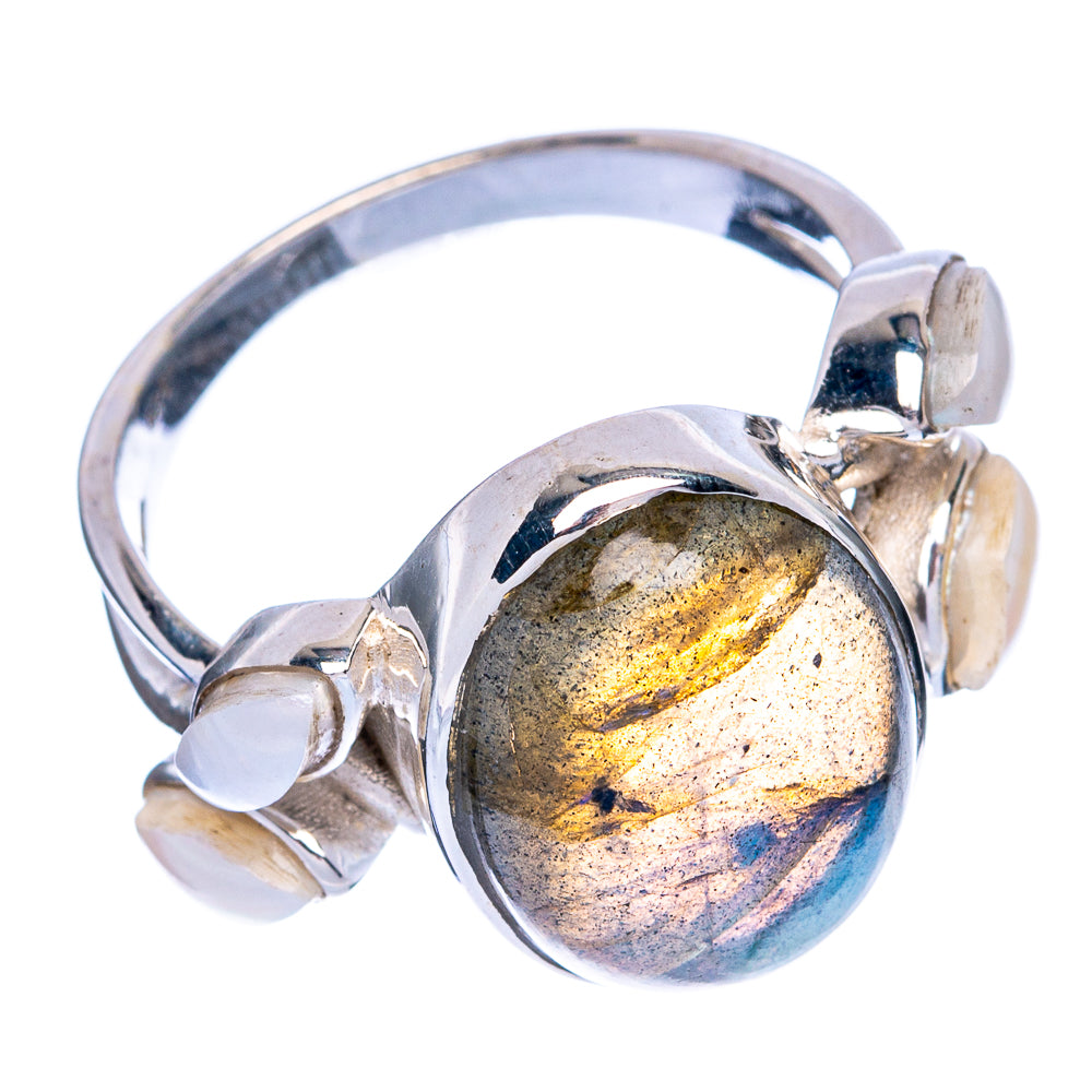 Labradorite, Rainbow Moonstone Ring Size 9.25 (925 Sterling Silver) R144471